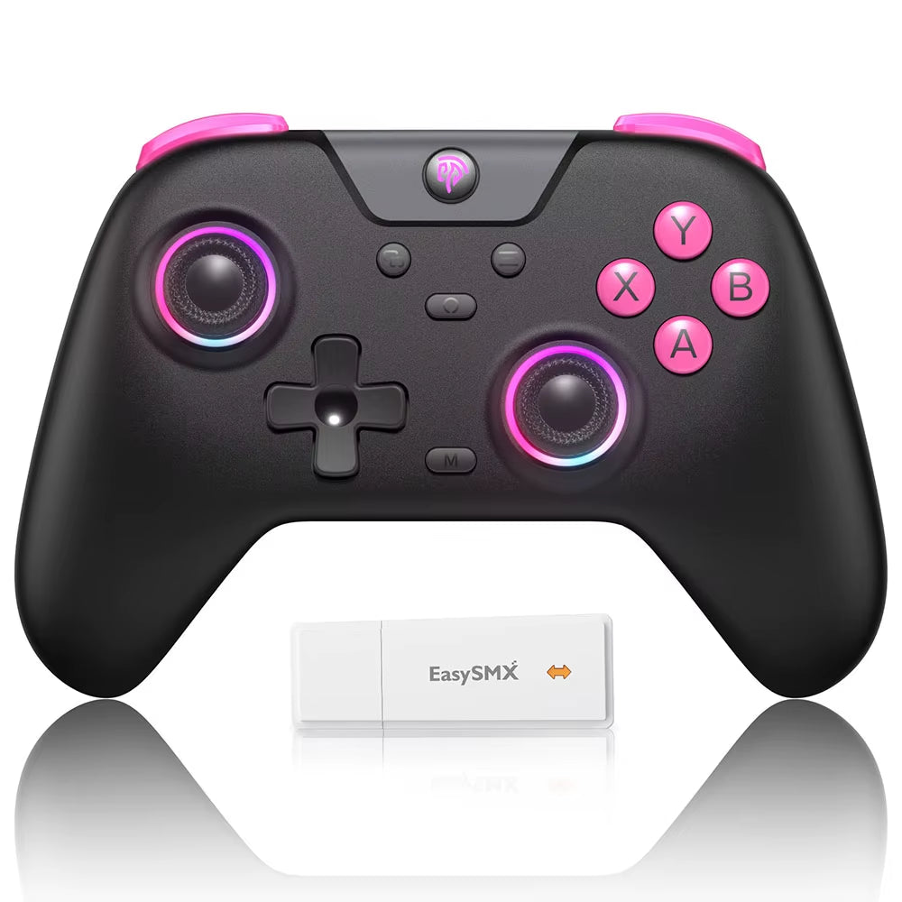 Easysmx X05 Wireless Gamepad Bluetooth Gaming Controller Compatible with Pc/Phone/Switch/ Steam Gamer, RGB Light, Hall Effect