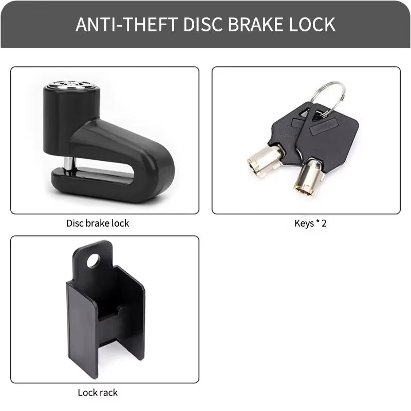 Motorcycle Bike anti Theft Wheel Disc Brake Lock Safety Disc Wheel Lock Mountain Road Bike Padlock with Keys