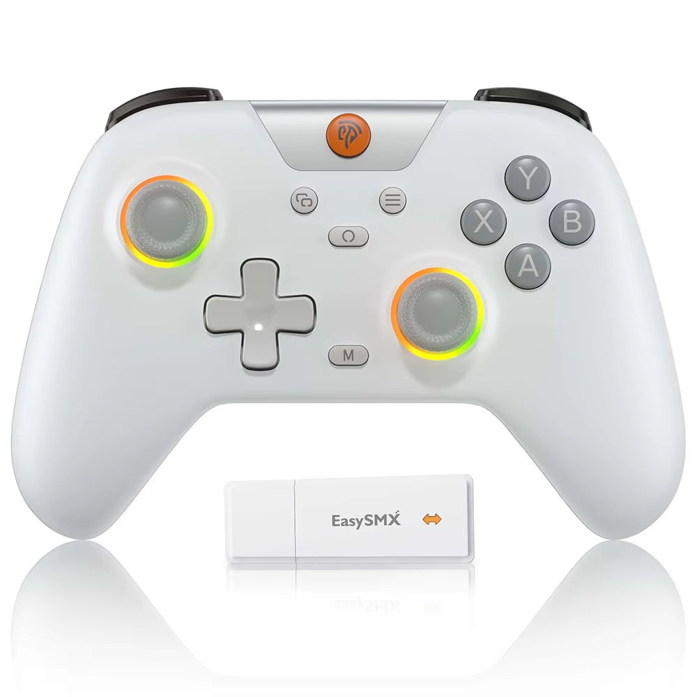 Easysmx X05 Wireless Gamepad Bluetooth Gaming Controller Compatible with Pc/Phone/Switch/ Steam Gamer, RGB Light, Hall Effect